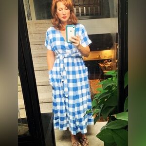 Mara Hoffman timeless gingham wrap dress. Like new condition.